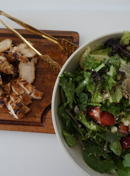 Summer Salad Idea: Balsamic Marinated Chicken with Strawberry Feta Salad